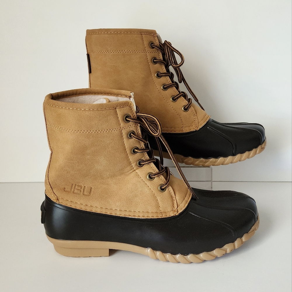 JBU Mens Maine Waterproof Duck Dark Tan/Beige Size 9M Boots